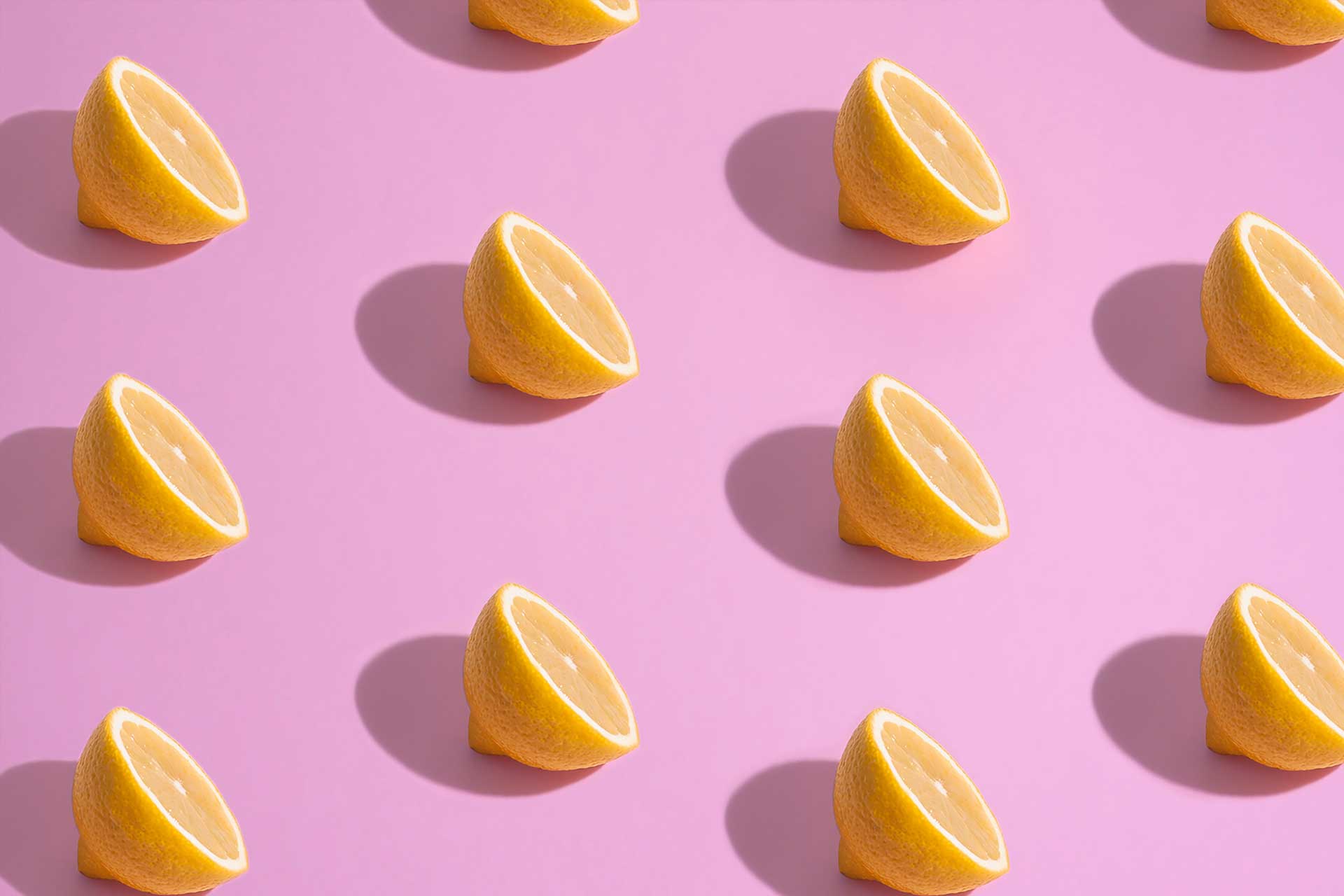 lemons on a pink background